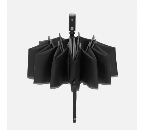 Зонт обратного сложения Norsken с фонариком, черный