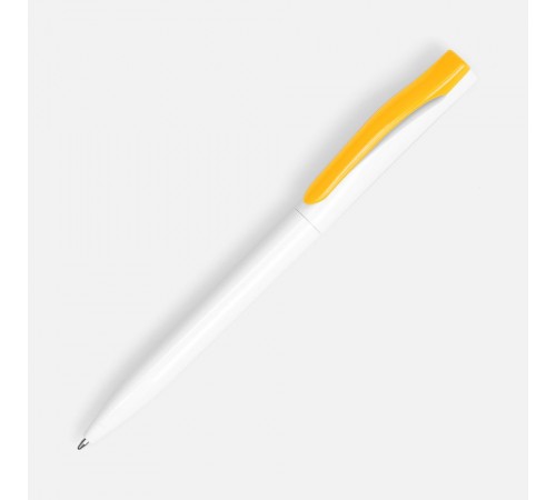 Ручка шариковая Pin, белая с желтым