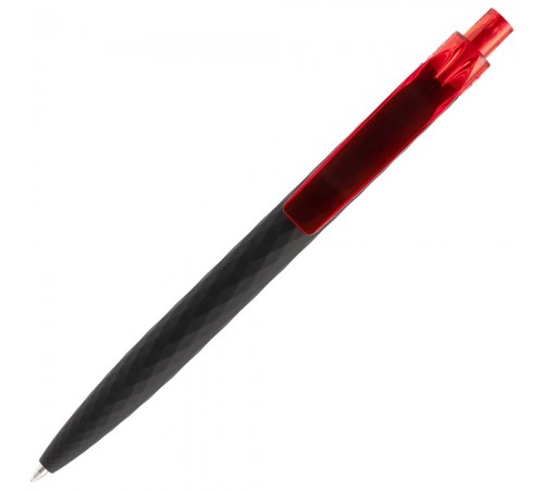 Ручка шариковая Prodir QS01 PRT-T Soft Touch, черная с красным