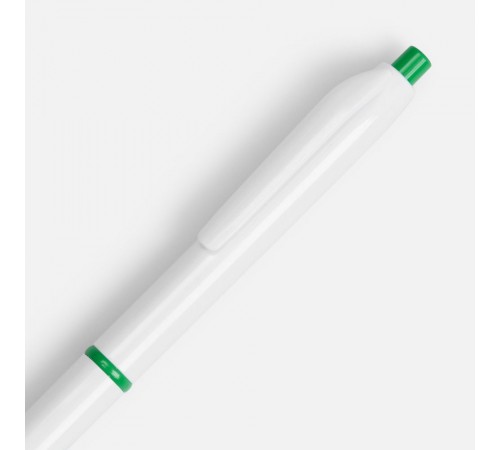 Ручка шариковая Bright Pop, белая с зеленым