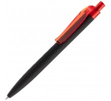 Ручка шариковая Prodir QS01 PRT-T Soft Touch, черная с красным