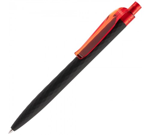 Ручка шариковая Prodir QS01 PRT-T Soft Touch, черная с красным