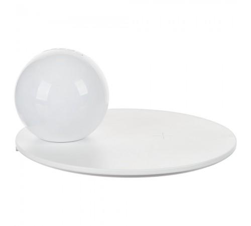 Станция беспроводной зарядки с часами и подсветкой GlobeBee, белая