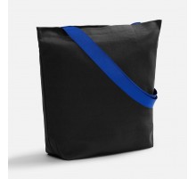 Шопер B5, черный с широкими синими ручками