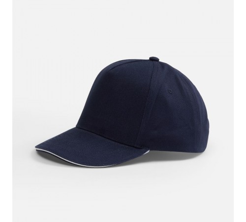 Бейсболка Classic 2.0, темно-синяя с белым кантом