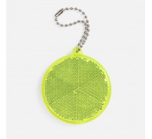 Пешеходный светоотражатель с цепочкой «Круг», неон-желтый