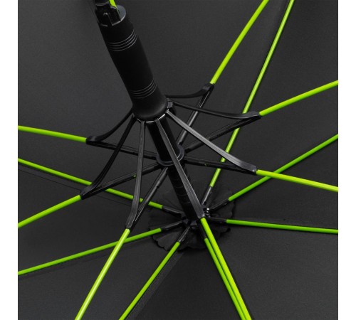 Зонт-трость с цветными спицами Color Style, зеленое яблоко, с черной ручкой