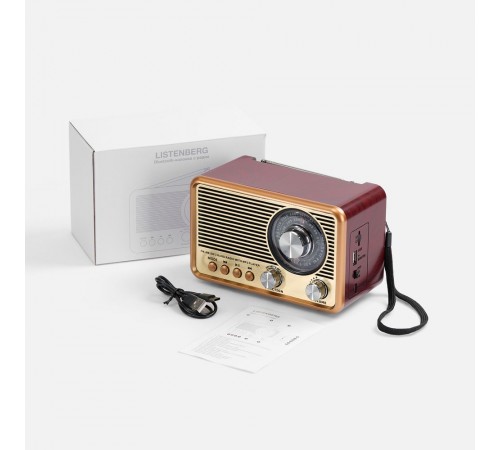 Bluetooth-колонка с радио Listenberg, коричневая