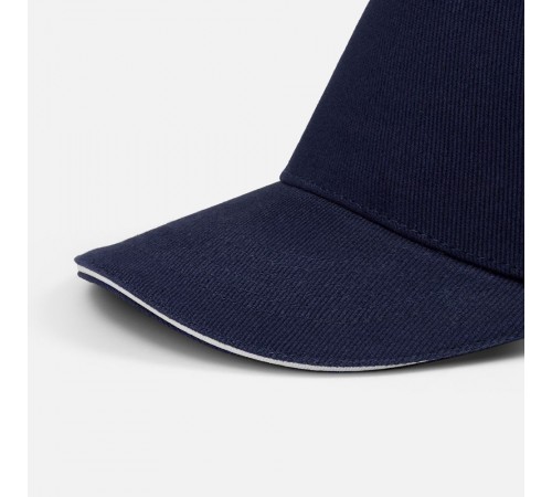 Бейсболка Classic 2.0, темно-синяя с белым кантом