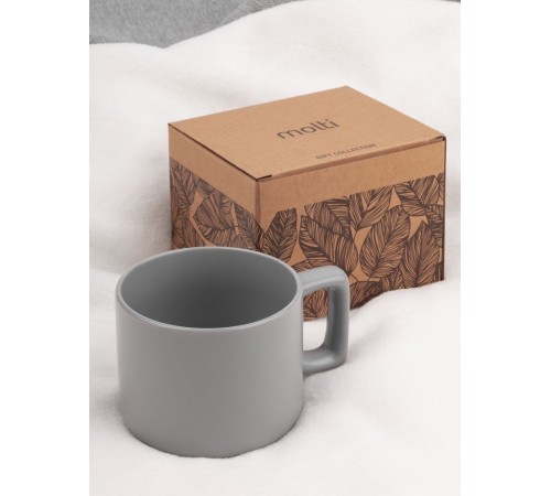 Чашка Jumbo в коробке матовая, светло-серая
