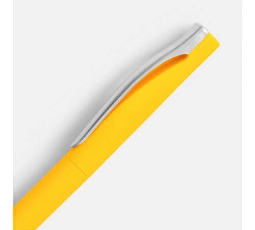 Ручка шариковая Pin Soft Touch, желтая