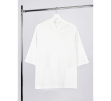 Футболка оверсайз унисекс с капюшоном Neofit, молочно-белая