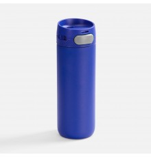 Термостакан X1 с цветной кнопкой, синий с серым