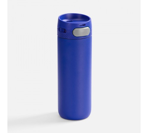 Термостакан X1 с цветной кнопкой, синий с серым