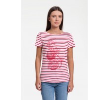 Футболка женская Grand Granat New, белая с красным