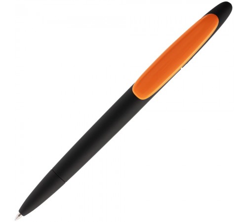 Ручка шариковая Prodir DS5 TRR-P Soft Touch, черная с оранжевым