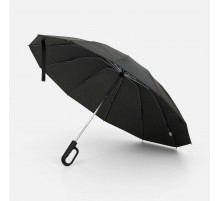 Зонт обратного сложения inLoop с ручкой-карабином, черный