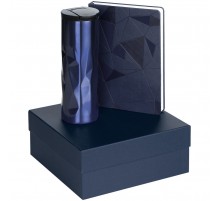 Набор Gems: ежедневник и термостакан, темно-синий