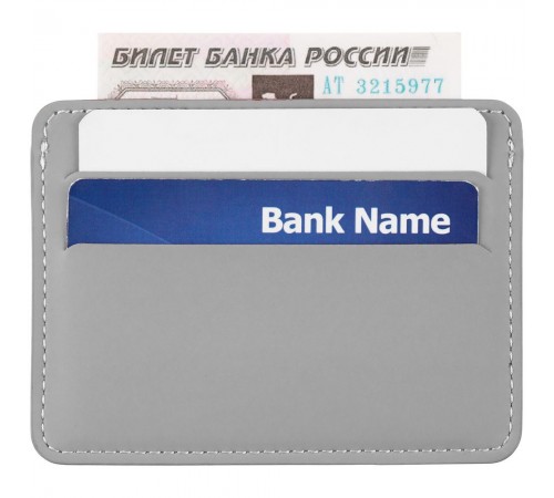 Чехол для карточек Shall Simple, серый