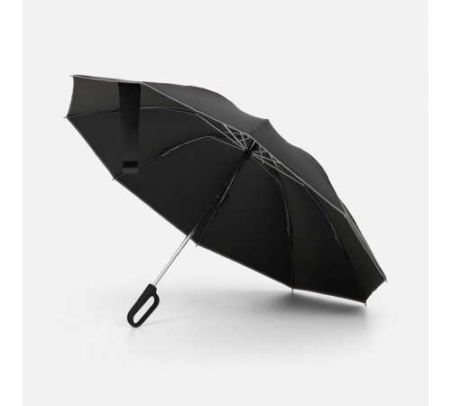 Зонт обратного сложения с ручкой-карабином Foldberry, черный
