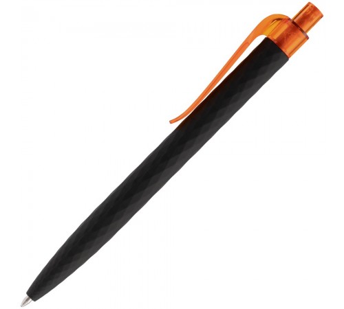 Ручка шариковая Prodir QS01 PRT-T Soft Touch, черная с оранжевым