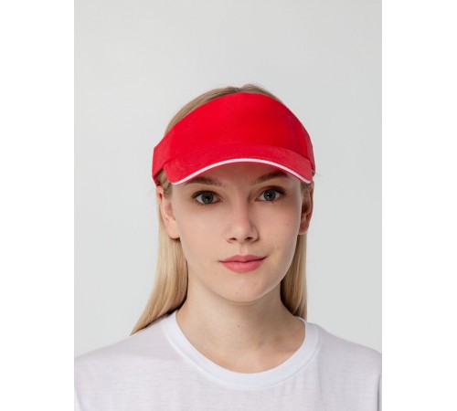 Козырек Active, красный с белым кантом Козырек Active, красный с белым кантом