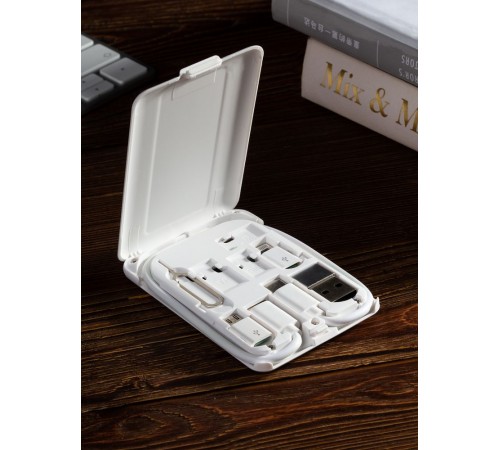 Органайзер с беспроводной зарядкой и набором адаптеров Octopod, белый