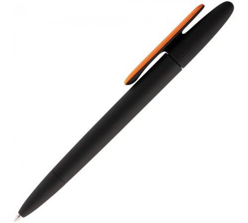Ручка шариковая Prodir DS5 TRR-P Soft Touch, черная с оранжевым