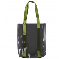 Шопер Clear Fest, прозрачный серый с зелеными ручками