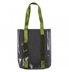Шопер Clear Fest, прозрачный серый с зелеными ручками