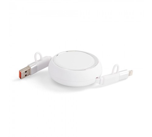 Складной кабель с переходниками pocketCoil, белый