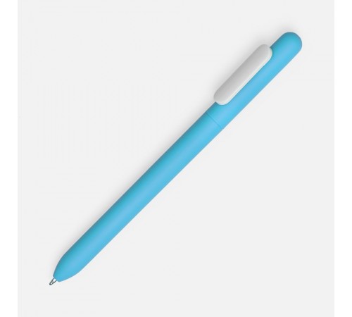 Ручка шариковая Swiper Soft Touch, голубая с белым