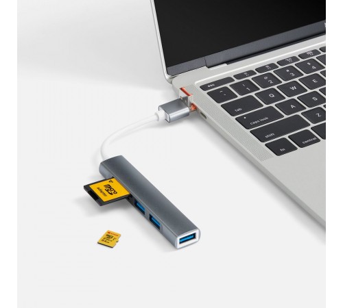 USB-хаб Slotto, серый