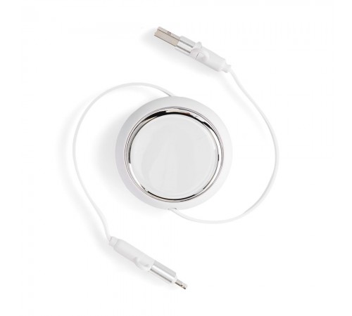 Складной кабель с переходниками pocketCoil, белый
