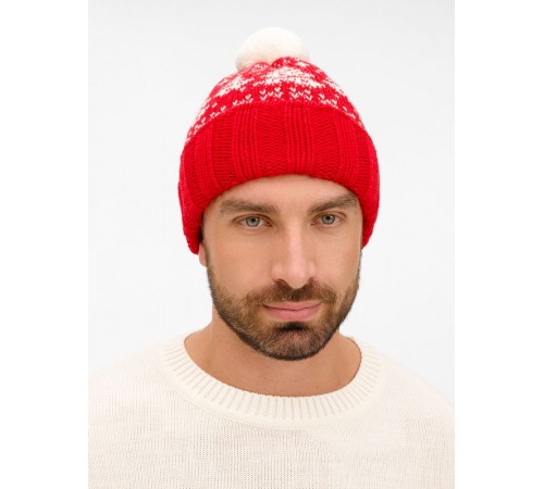Шапка Holidale, красная с молочным