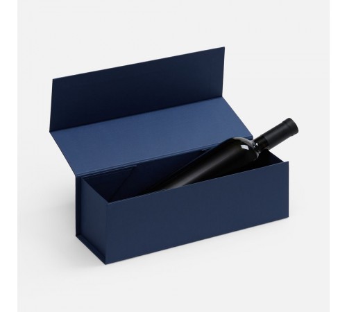 Коробка складная под бутылку Color Jacket Fold, темно-синяя