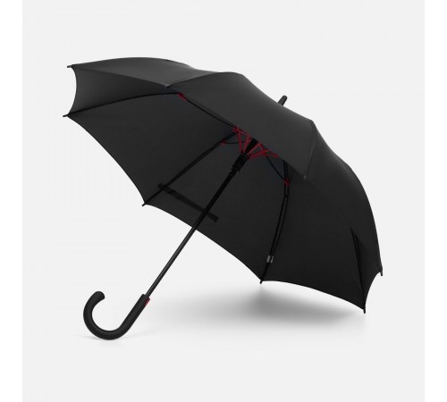 Зонт-трость Hidecolor с цветными спицами, черный с красным