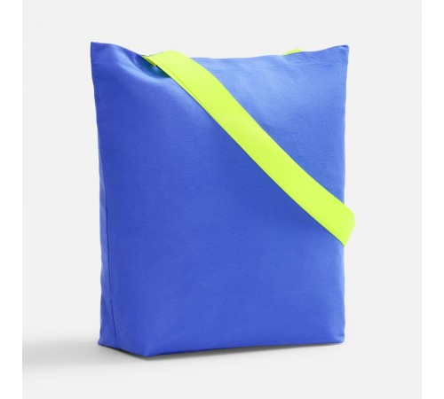 Шопер B5, синий с широкими желтыми ручками