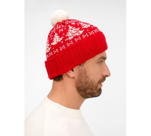 Шапка Holidale, красная с молочным