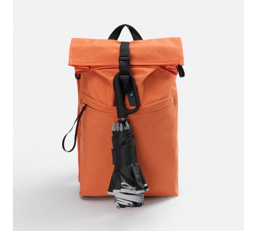 Зонт обратного сложения с ручкой-карабином Foldberry, черный