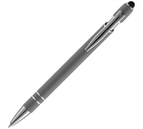 Ручка шариковая Pointer Soft Touch со стилусом, серая