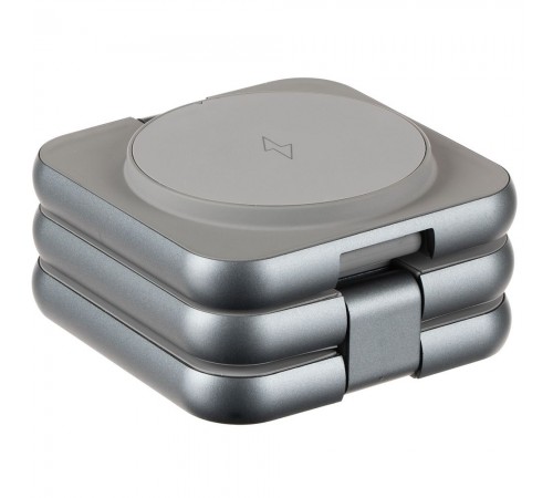 Складная станция беспроводной зарядки Terza, серебристая