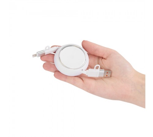 Складной кабель с переходниками pocketCoil, белый