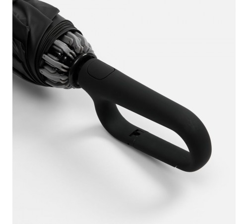 Зонт обратного сложения с ручкой-карабином Foldberry, черный