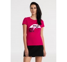 Футболка женская «Меламед. Жанна Агузарова», ярко-розовая (фуксия)