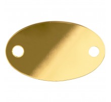 Шильдик металлический Alfa Oval, золотистый глянцевый