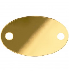 Шильдик металлический Alfa Oval, золотистый глянцевый