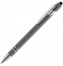 Ручка шариковая Pointer Soft Touch со стилусом, серая