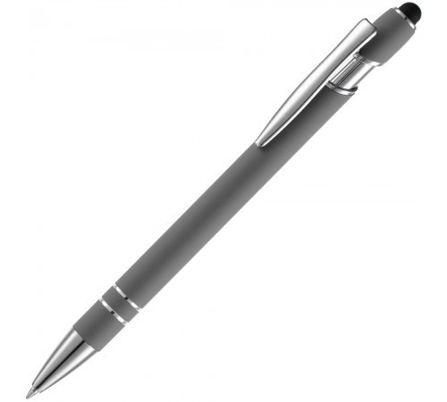 Ручка шариковая Pointer Soft Touch со стилусом, серая