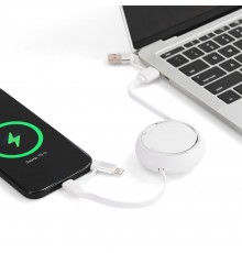 Складной кабель с переходниками pocketCoil, белый